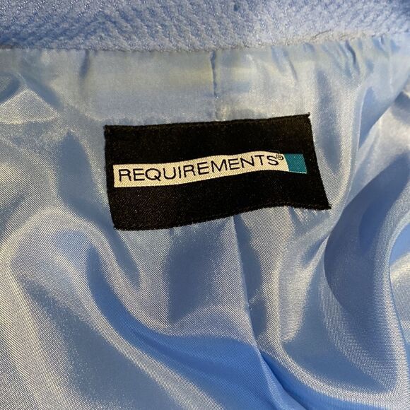 Baby blue button front jacket by Requirements size medium - Picture 7 of 10